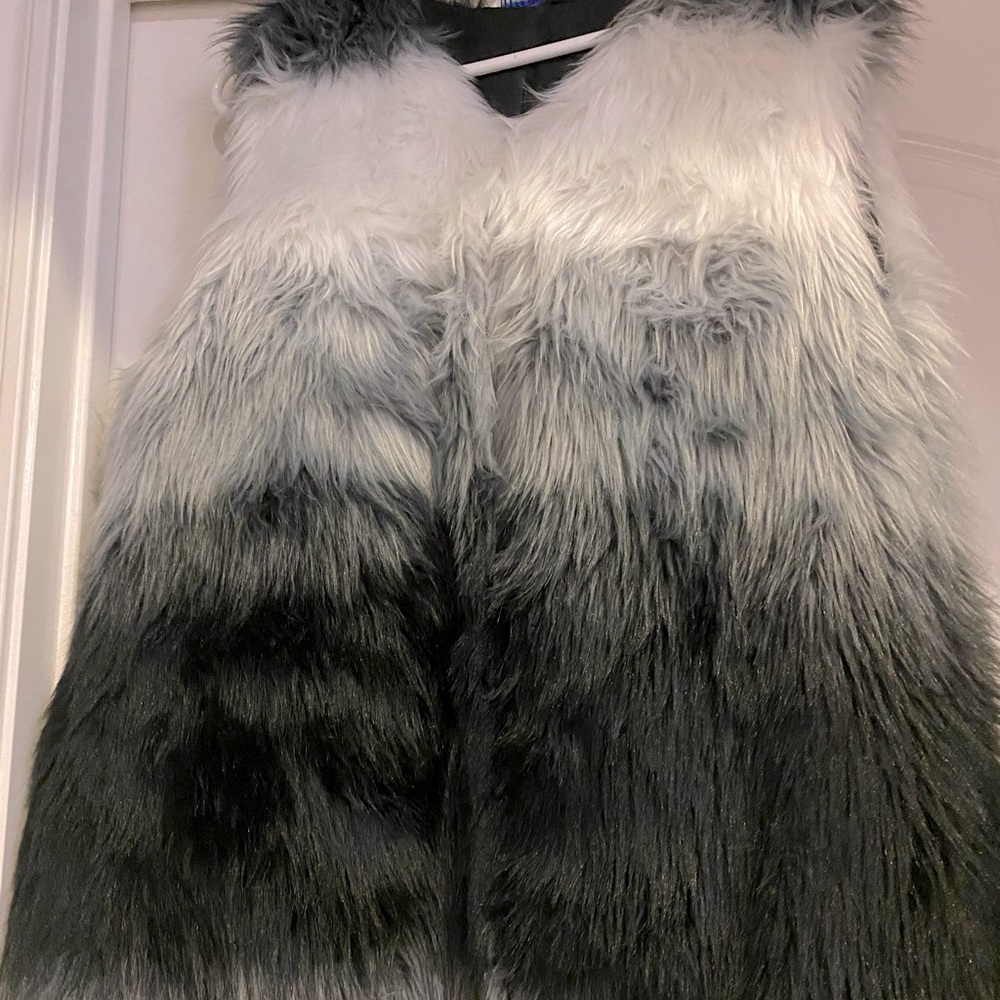 Grey, Black, & White faux fur jacket
